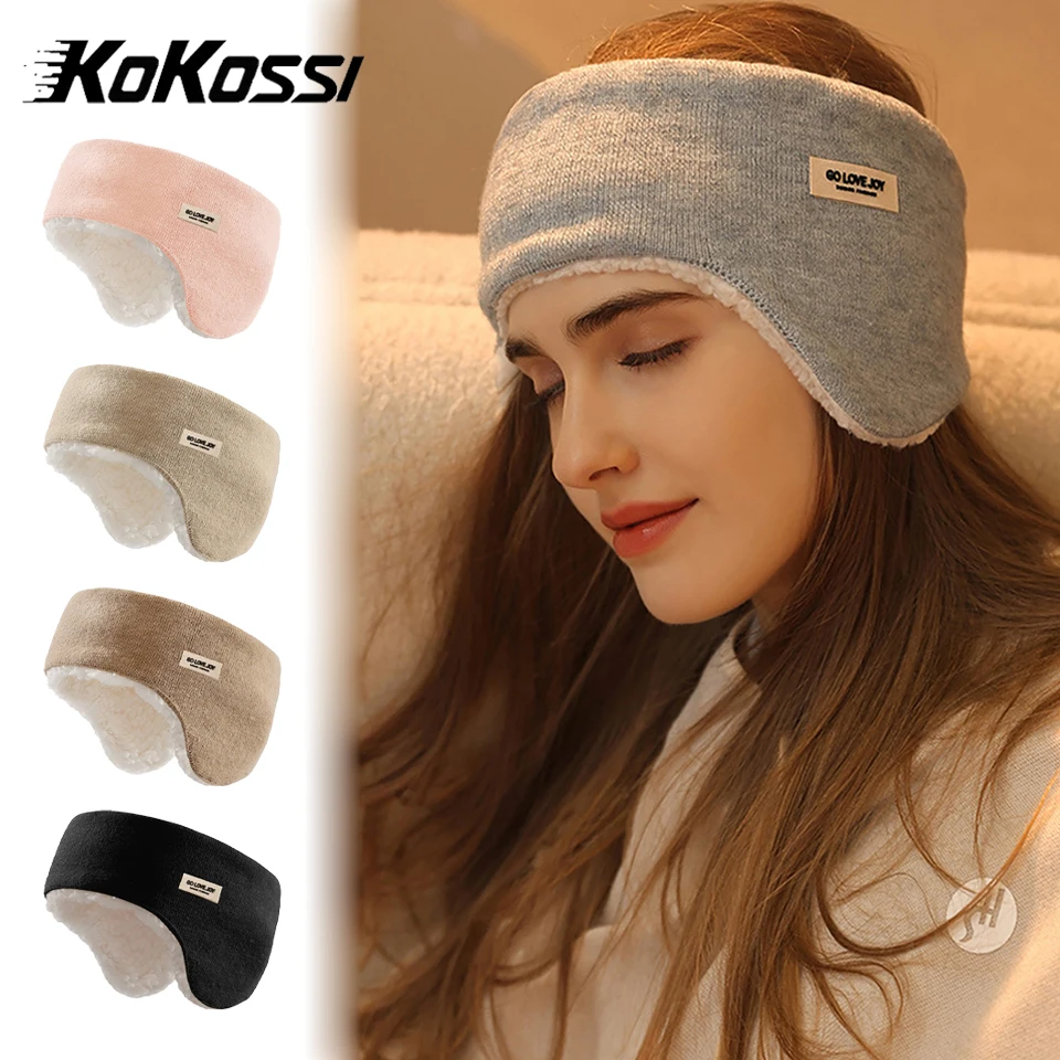KoKossi Winter Warm Earmuffs Ear Warmer Thickened Fleece Anti-cold Windproof Hair Band Sleep Earmuffs Eyes Band Ear Protection