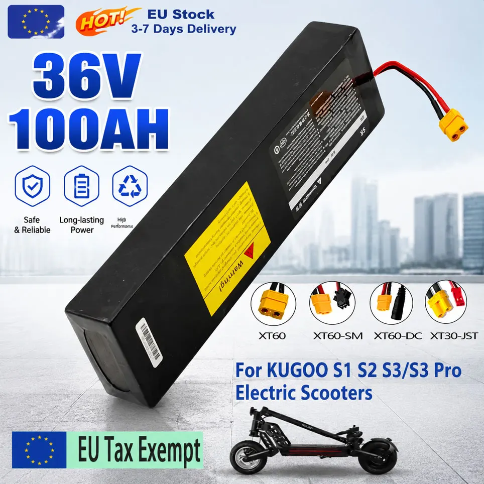 Polen Lager Wiederaufladbarer 10S3P 36V 10Ah 42V 18650 Lithium-Akku für M365 Elektroroller mit XT60-JST XT30-JST XT60-SM XT60 Anschluss