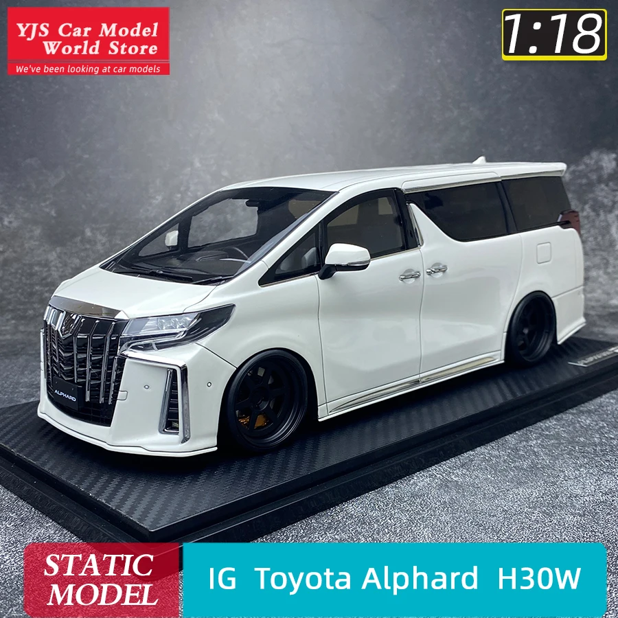 ignation IG 1/18 Toyota Alphard H30W Pearl white resin seal design Car model MPV Static decoration Holiday gift collection