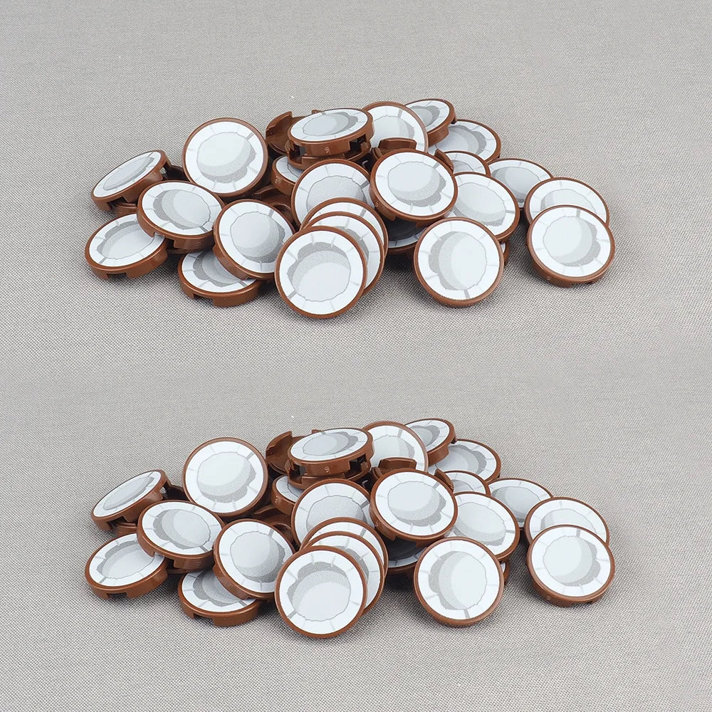 MOC 10PCS Printed 14769pb 2X2 Half Open Coconut Water Pattern Building Block Kit 14769 Grove Tree Flower Particle Children Toys