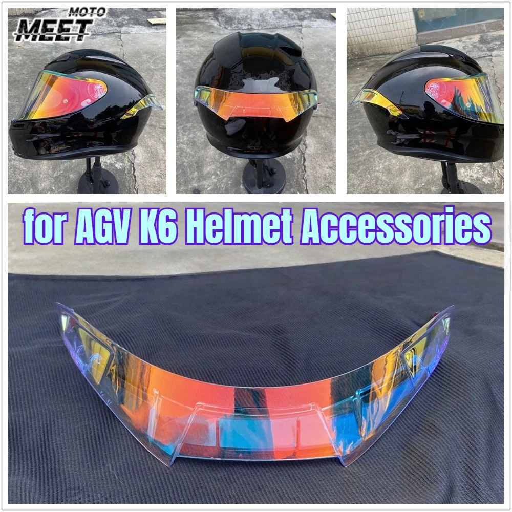 

Motorcycle Helmet Colorful Spoiler Motorbike Rear Wing Air Duct Aerodynamic Racing for AGV K6 Attachment Tail Helmet Accessories