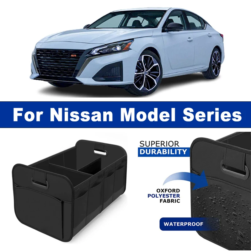 

Foldable Car Organizer Portable Storage Box With Side Net for For Nissan Altima Sentra Rogue Pathfinder Versa Maxima 370Z Murano