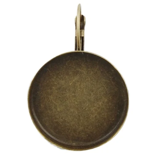 

50 Pcs Round Antique Bronze French Lever Back Earrings Blank/Base Fit 25MM Cabochons Buttons