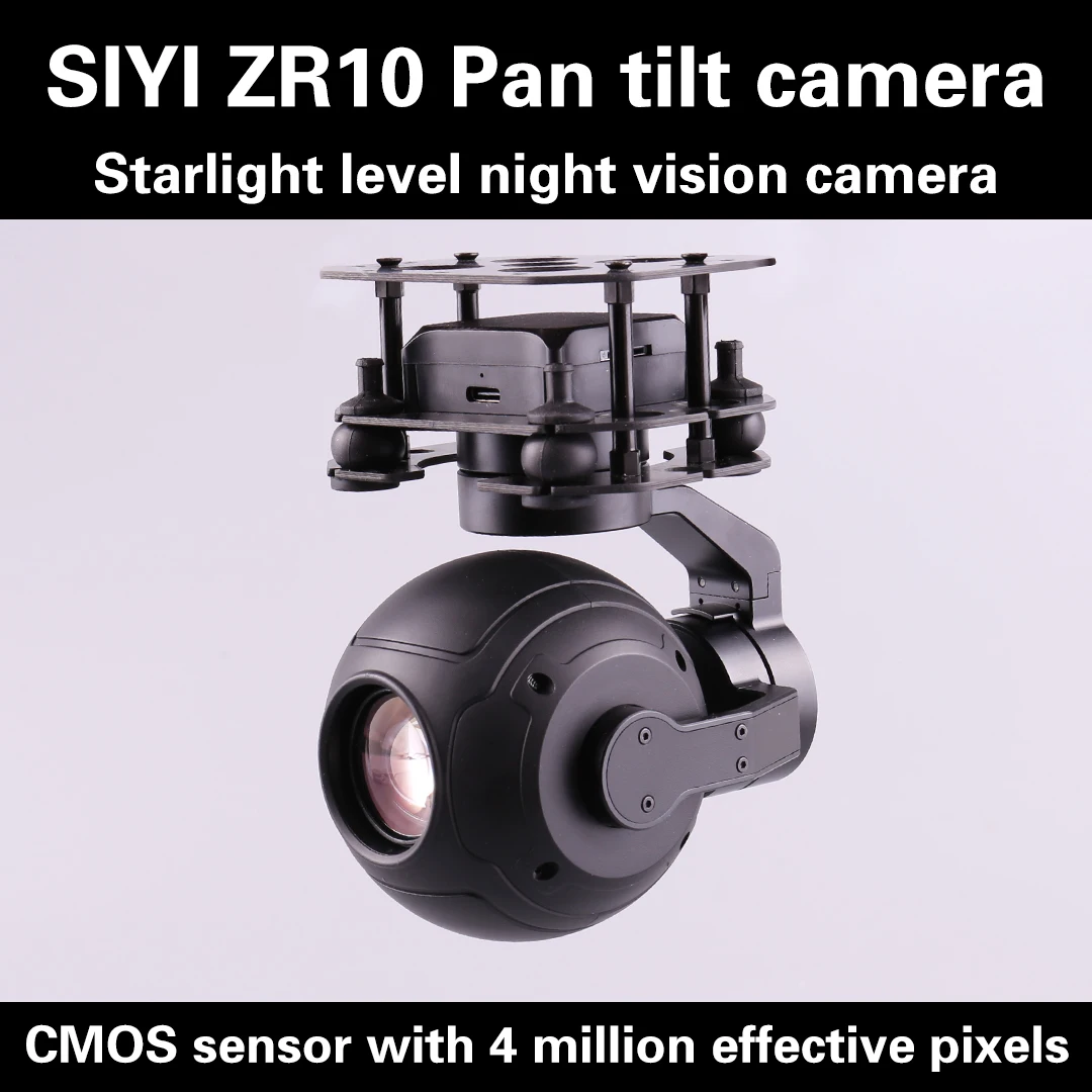 SIYI ZR10 2K 4MP 30X Hybrid Zoom Gimbal Camera with Starlight Night Vision 3-Axis Stabilizer Lightweight Cinematographic Cameras