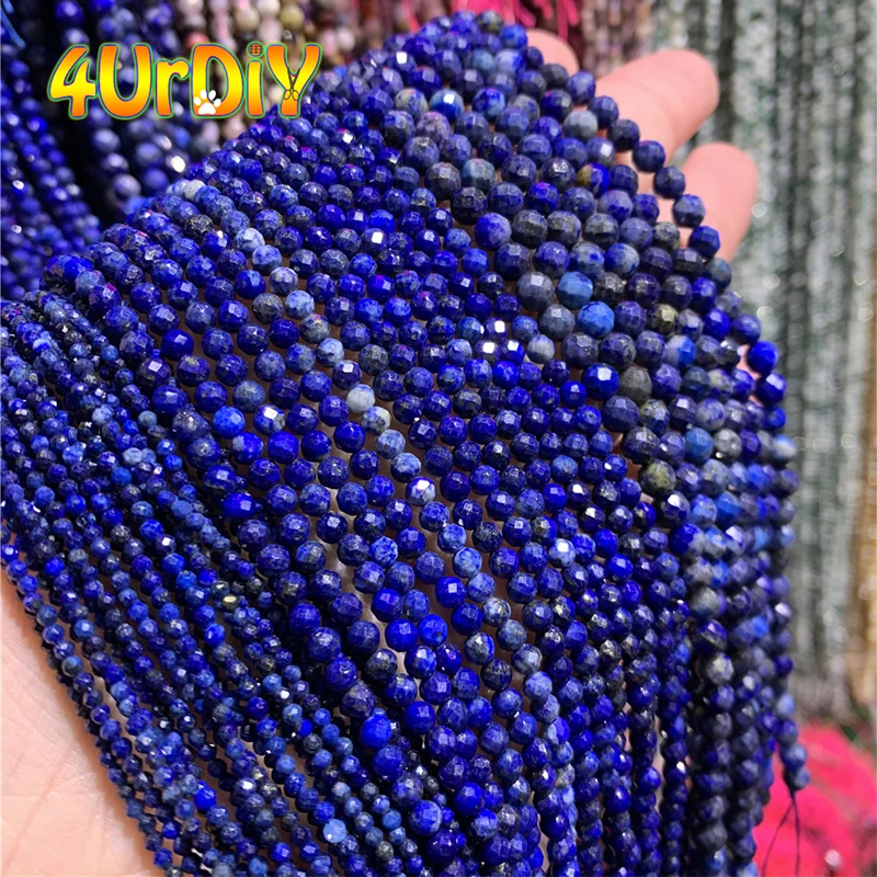 

Natural 2-4mm Lapis Lazuli Gemstone Beads Faceted Loose Beads for Bracelet Jewelry Making Diy Accessories Strand 38cm