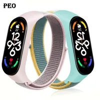 Nylon loop Mi band 7-5-6 Strap Replacement Soft Adjustable Wrist Watchband Pulsera correa For Xiaomi Mi band 3-4-5 6 7 Bracelet