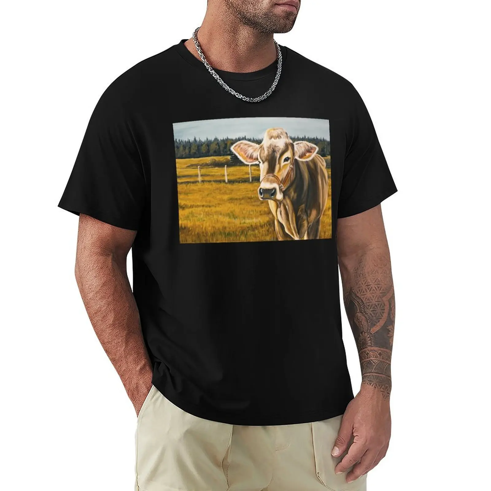 

Gretchen, protrait of a Brown Swiss Cow T-Shirt Dry Fit Running Short Sleeve Top