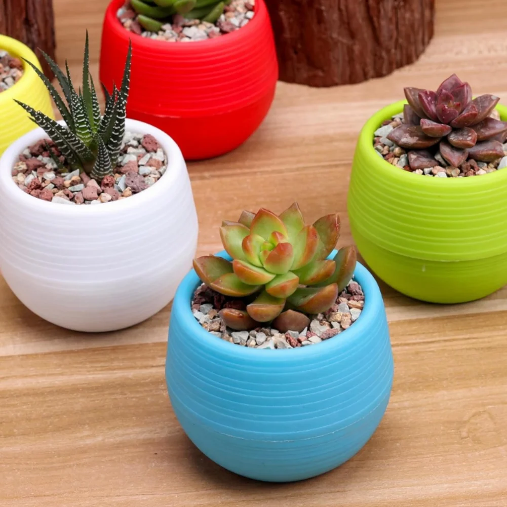 30 Piece Set of 3 Inch Plastic Plant Pots with Self Absorbing Reservoir and Drainage for Easy Indoor Plant Care