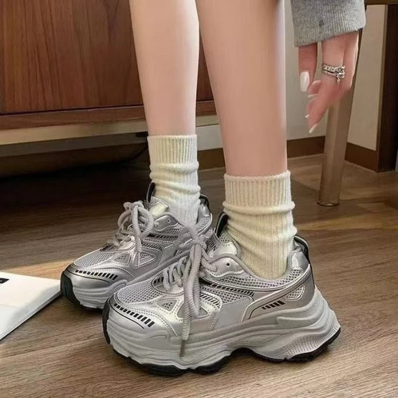 

Women's Dad Shoes 2025 New Style Trending Hot Sale Spring Autumn Versatile Platform Thick Sole Height Increasing Casual Sneakers