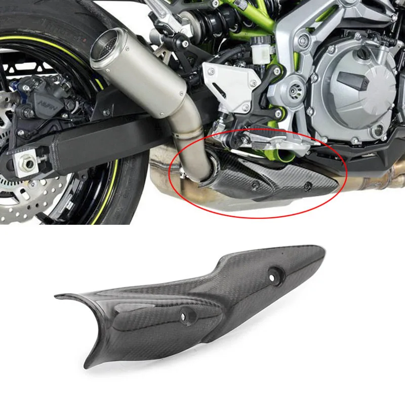 Motorcycle Exhaust Middle Link Pipe Carbon Fiber Heat Shield Cover Guard Anti-Scalding Shell Fit For Kawasaki Z900 Ninja 900