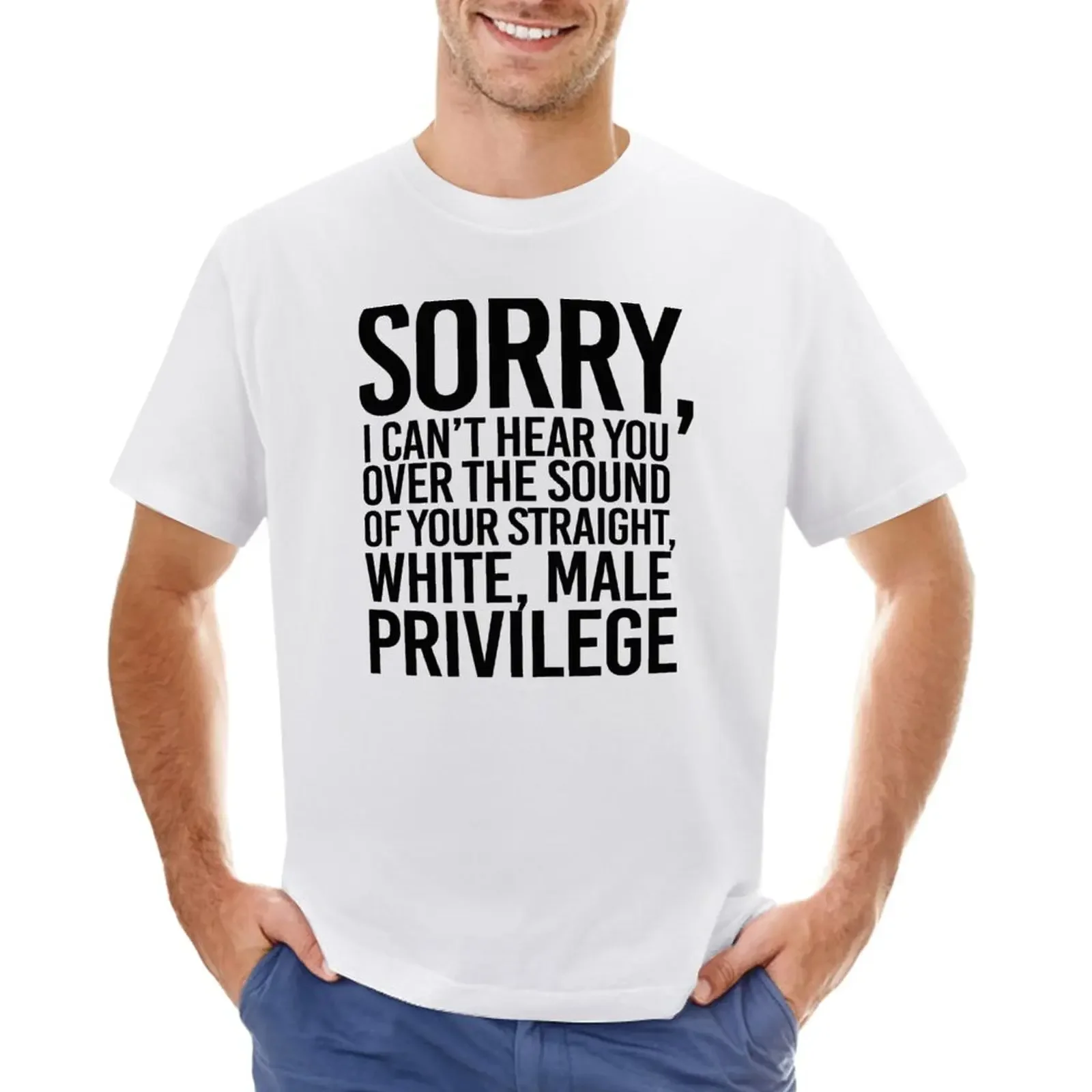 White Male Privilege T-Shirt sports fans customizeds shirts graphic tees summer top men workout shirt