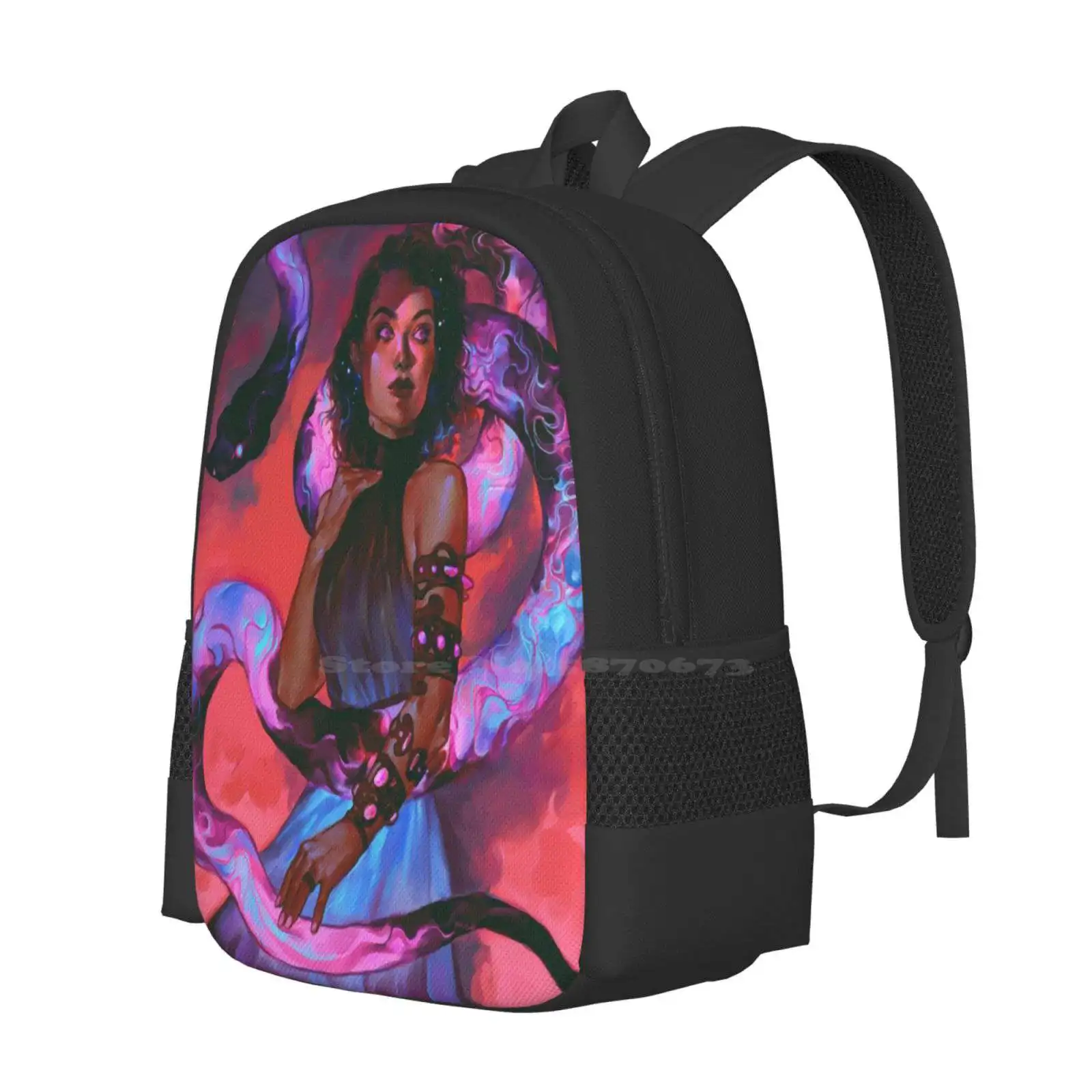 Witch Of Rasalhague School Bag Big Capacity Backpack Laptop Aesthetic Sunset Nature Fantasy Snake Colorful Beauty Wicca