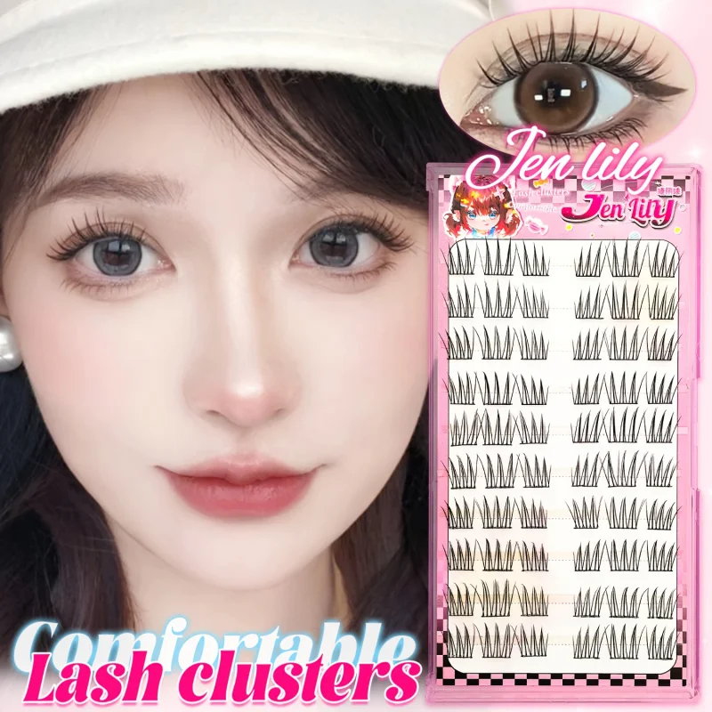 60 Segmented ACE Comfort False Eyelashes Natural Realistic K-Pop Style Reusable Self-Adhesive Easy to Apply for Eyelash Extensio