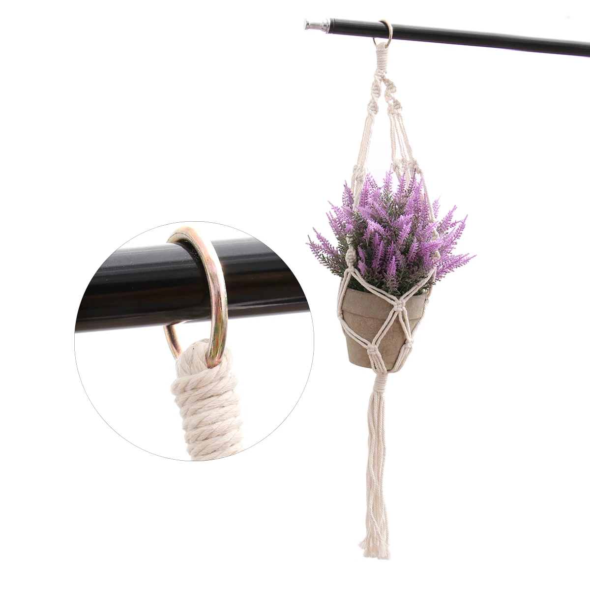 

3 Pcs Rope Basket Plants Decor Indoor Hanging Pots for Storage Flower Flowerpot Net Bag Mesh