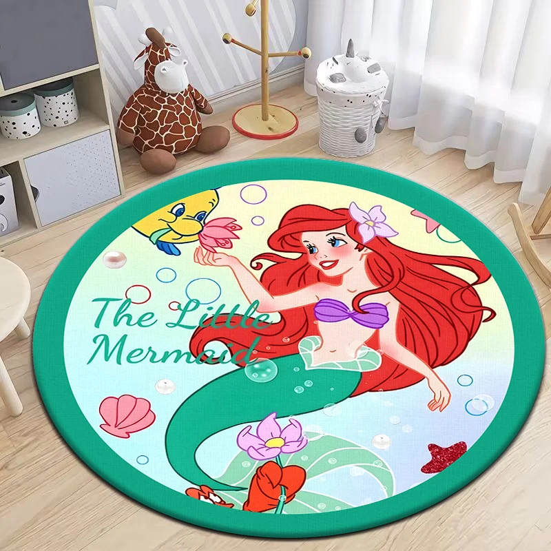 Alfombra redonda de dibujos animados con estampado de princesa HD para niños, sala de estar alfombras para, Camping, Picnic, alfombras para decoración de dormitorio