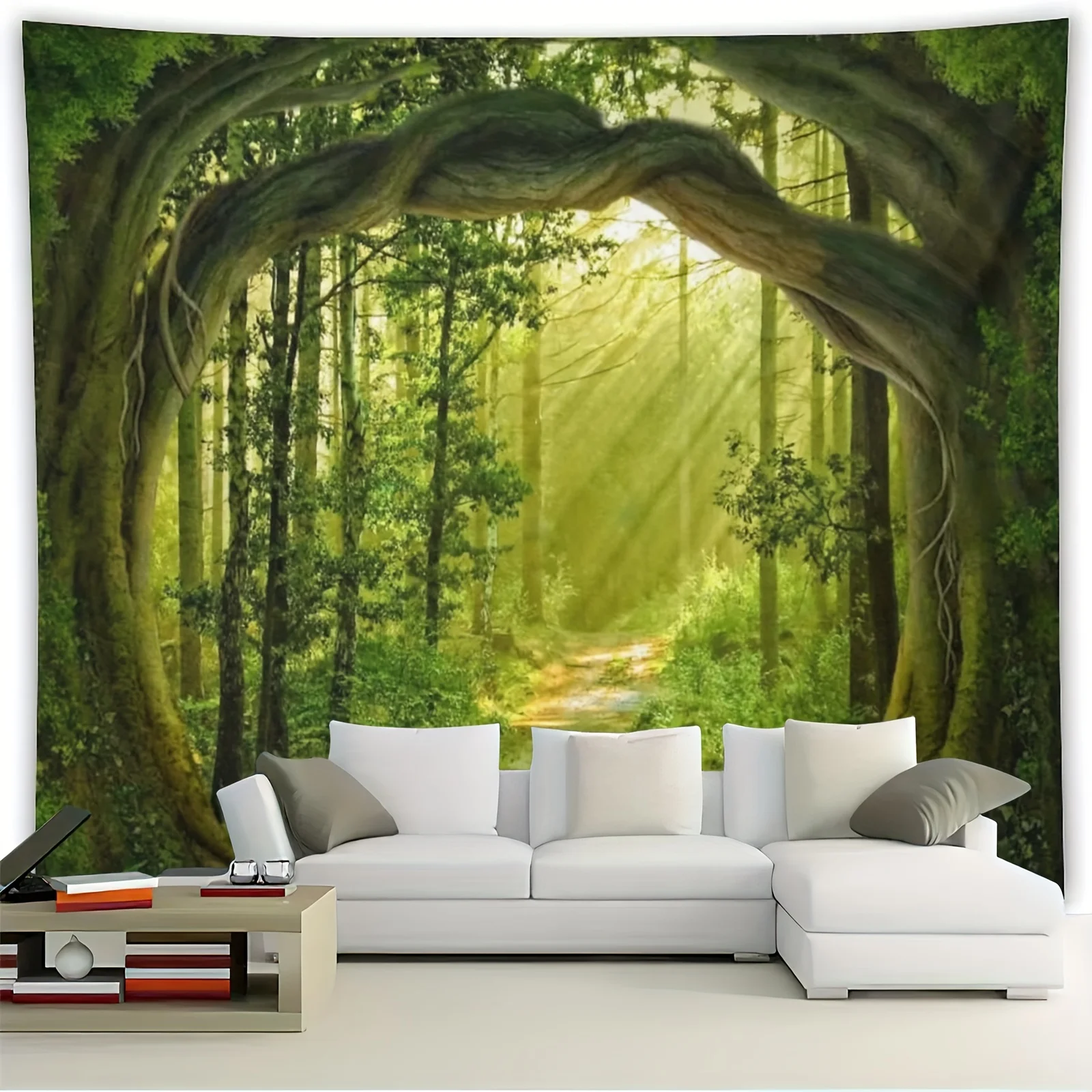 A secret forest healing tapestry, the living room transforms into a fairy tale in a second, decorated with a party atmosphere