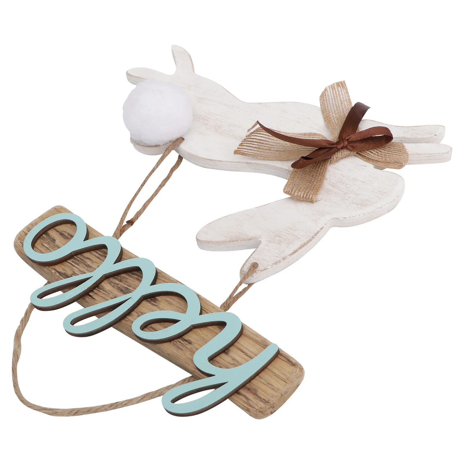 

1Pcs Lovely Easter Bunny Pendant Khaki Fine-Material Wooden Art for DIY Decoration Kids Imagination Development Tool