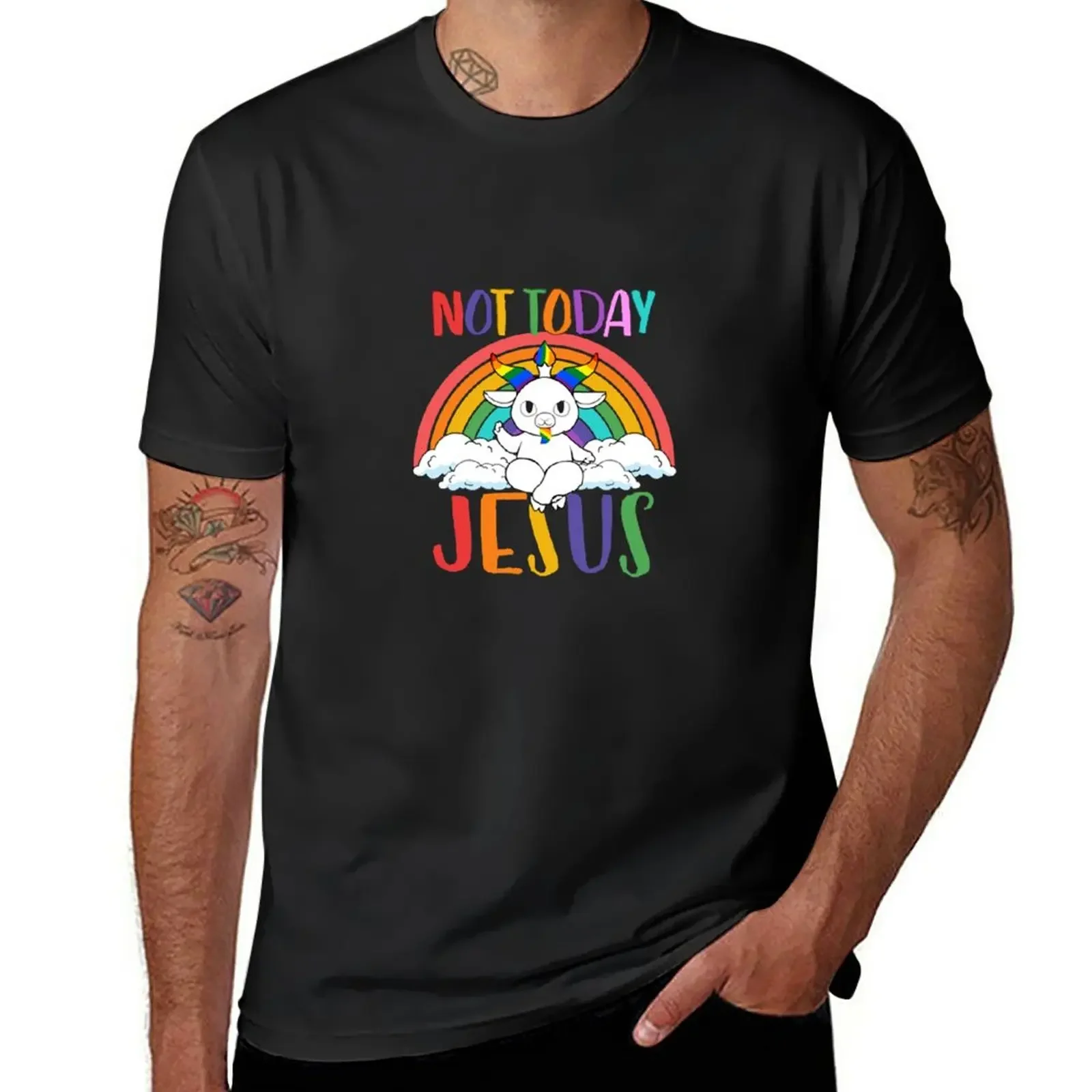 not today jesus T-Shirt customs shirts graphic tees big and tall t shirts for men