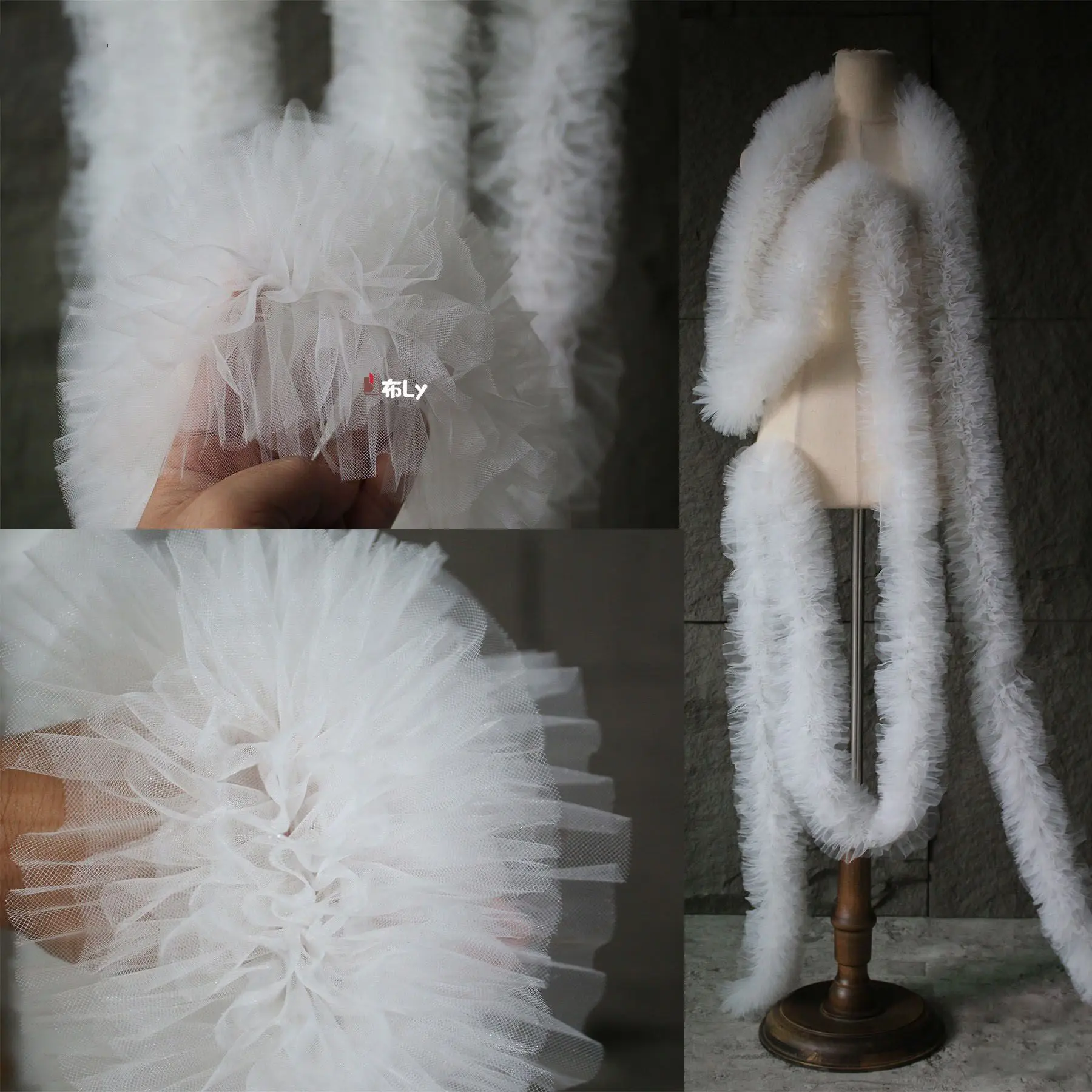 

15 см юбка-пачка маятниковая трехмерная кружевная ткань кружевные аксессуары плиссированная плиссированная декоративная одежда дизайнерская ткань