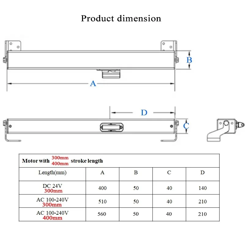 AC Electric Chain Driven Window Actuator Automatic Open Window Pusher Automation Skylight Casement Motor Awning Window Actuator