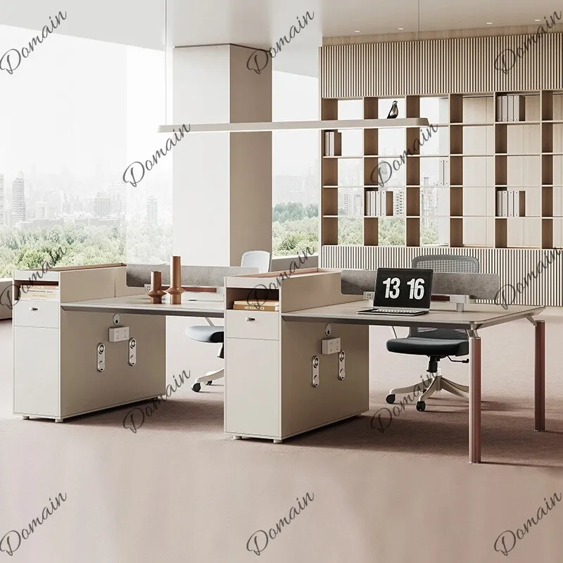 Financial Office Desk Cubicle Set Modern Simple Workstation 2 4 6 Person Staff Desk Partition Screen