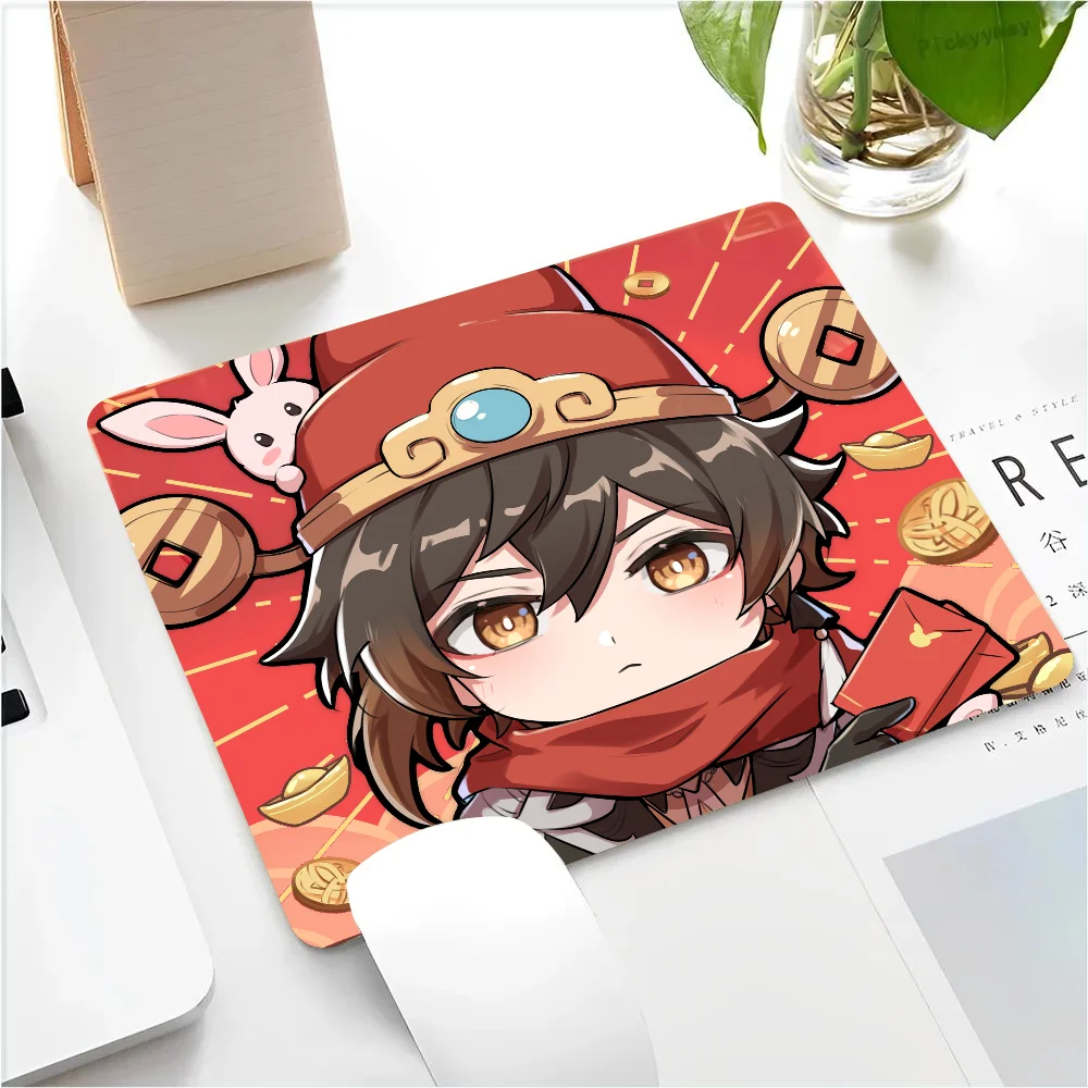 Zhongli Genshin Impact Mousepad Small LockEdge Mouse Pad For Gamers Computer Desk Pad Rectangular Anti-slip Rubber