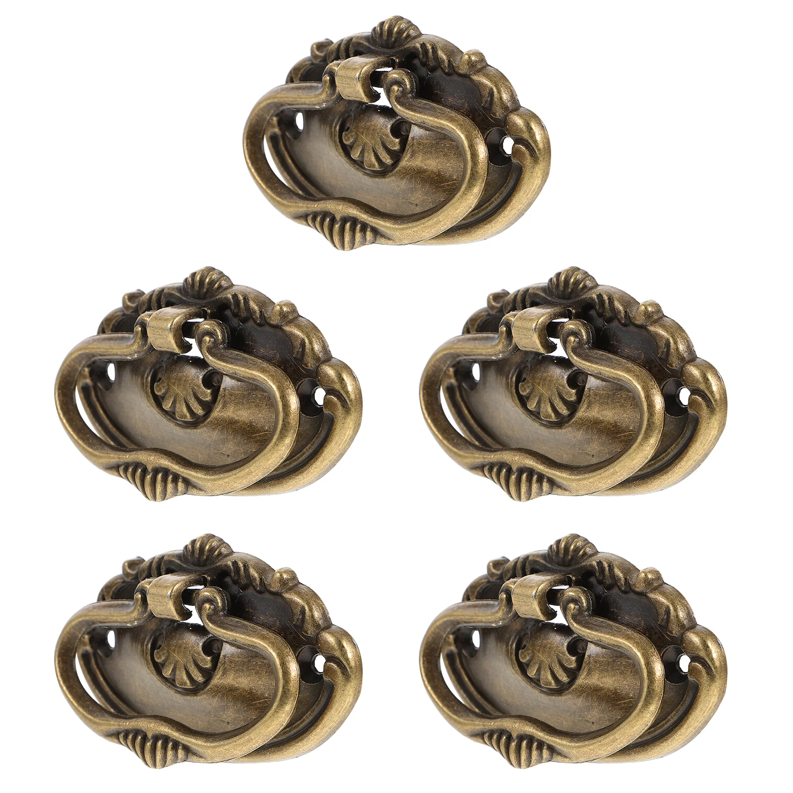 

5 Sets Alloy Drawer Handles Wood Case Hardware Gifts For Painting Box Cupboard Handle Knob Storage Closet Peg Supply