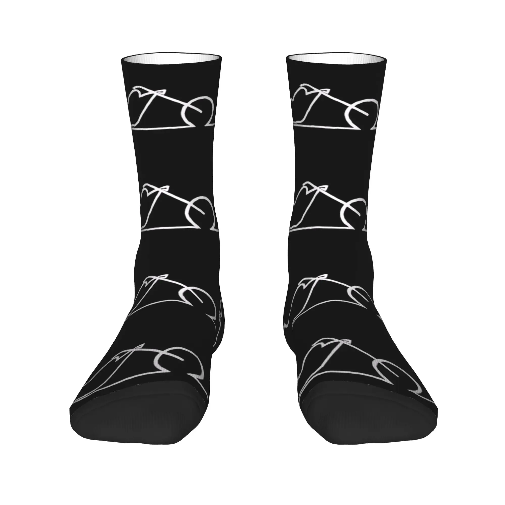 La Linea Style on a Motorcycle Socks  Novelty Stockings Men's Comfortable Running Sports Socks Winter Design Non Skid Socks