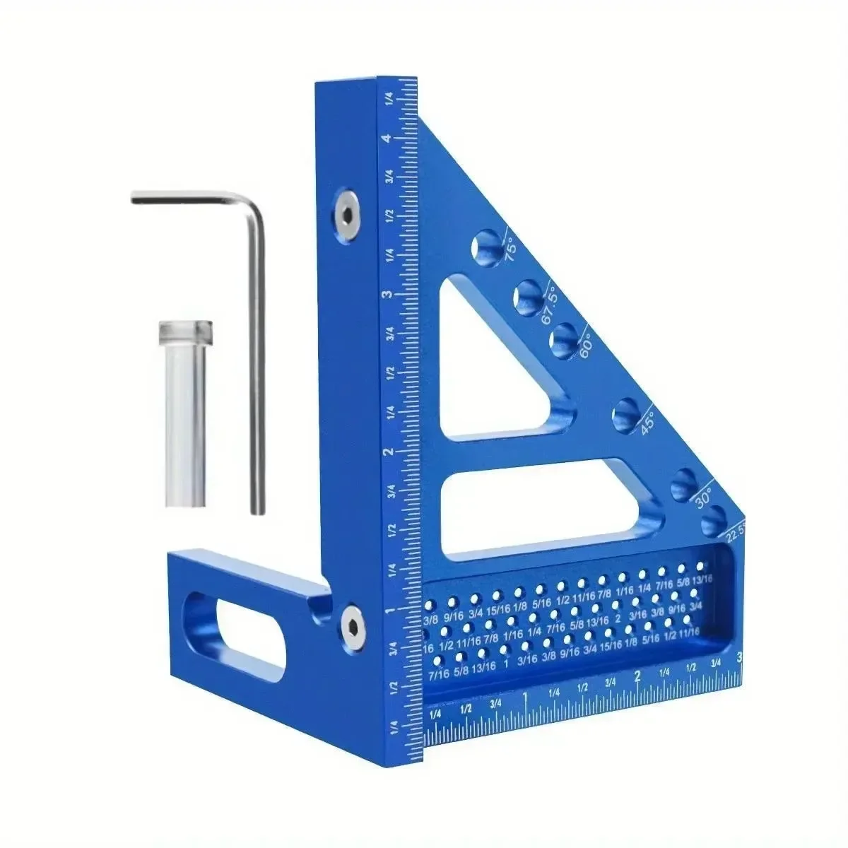 3D Triangle Ruler Layout Measuring Tool Carpen, Multi-Angle Measuring Ruler, 45/90 Degree Woodworking Aluminum Square Protractor