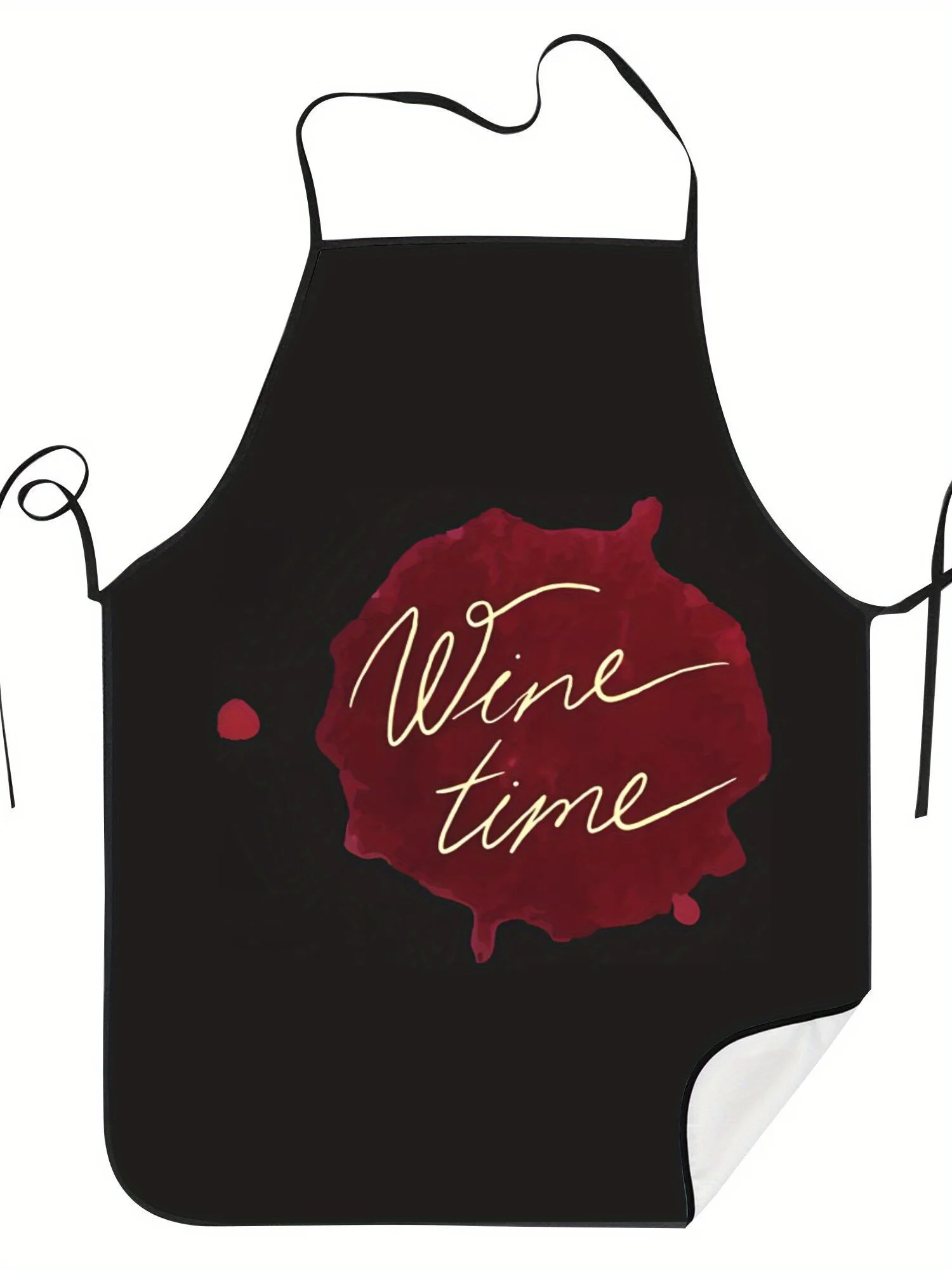 Funny Wine O'Clock Red Wine Stain Pattern Apron Creative Print for Wine Lovers and Restaurant Cooking