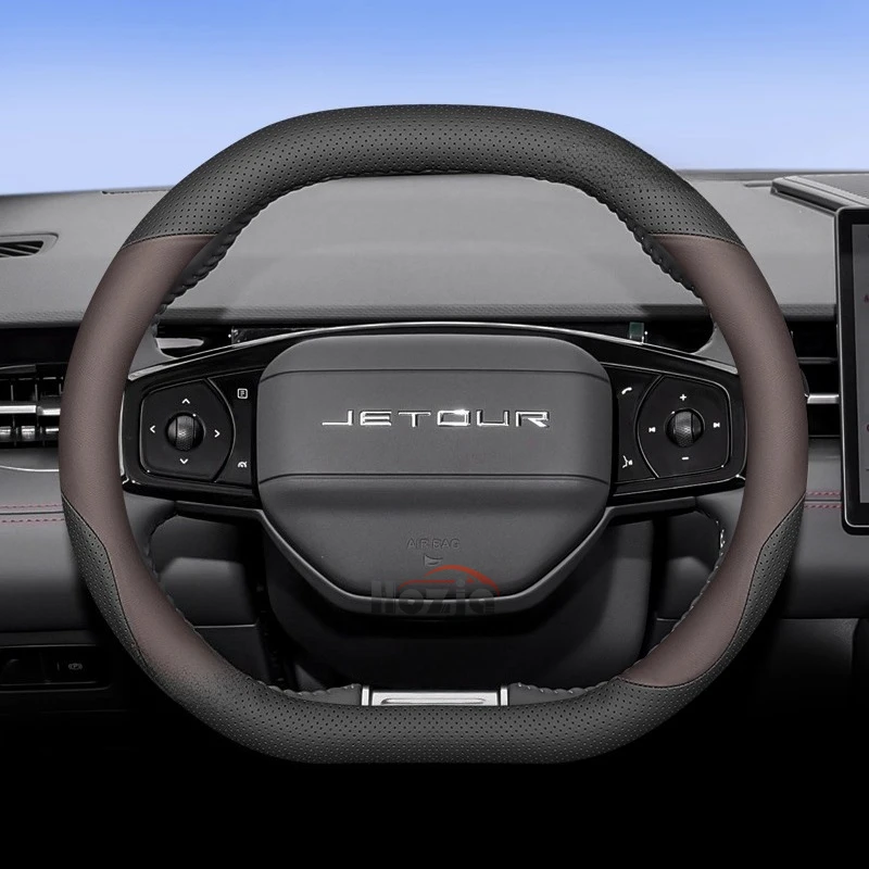 

Leather Car Steering Wheel Cover for Chery Jetour Dashing Pro Plus Max 2021 2022 2023 2024 2025 Interior Accessories