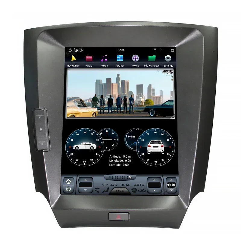 NaviHua Vertical Screen Android Car Radio Audio DVD Player Stereo GPS Navigation for Tesla Style Lexus IS250 IS300 2007 2008