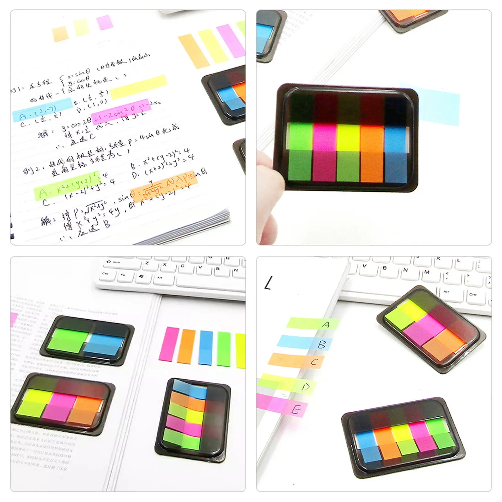 10 Boxes Paper Page Markers Sticky Tabs for Notebook Book Reading Annotation Supplies Bright Colored Writable Portable Divider