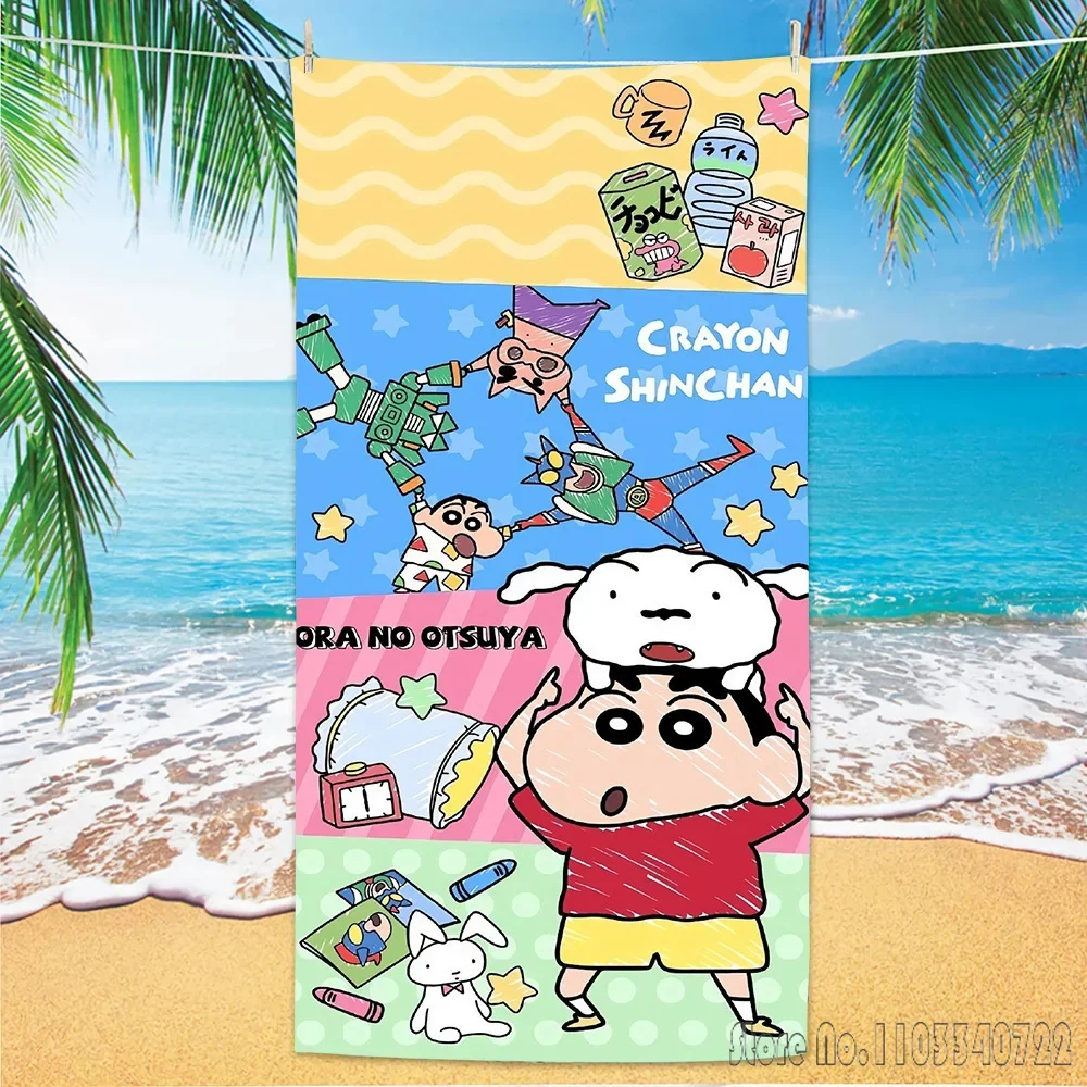 Crayon Shin chan cartoon Bath Towels Microfiber Beach Swimming Towel Decor for Kids Gift 75x150cm