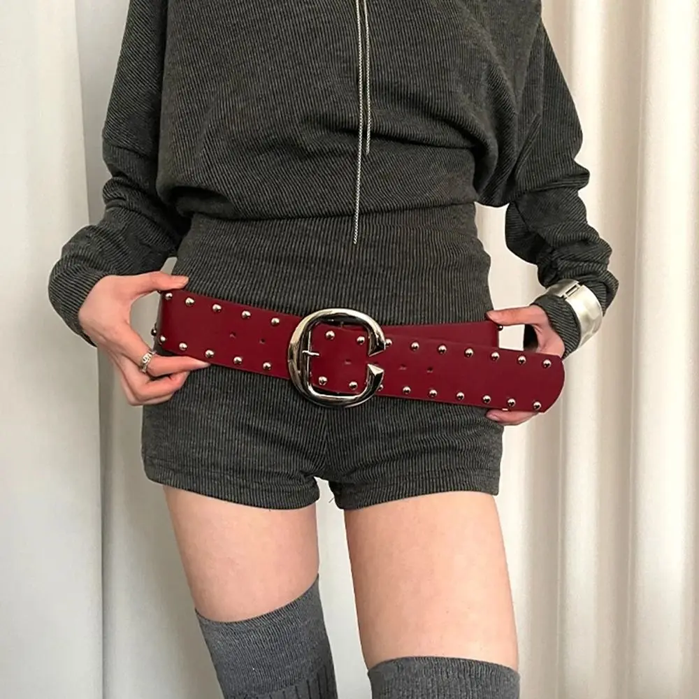1Pcs Durable Heavy-Duty Design Sense Wide Belt Rivet With Skirt And Pants Jeans Belt Punk Style Hot Girl Waistcoat for Women