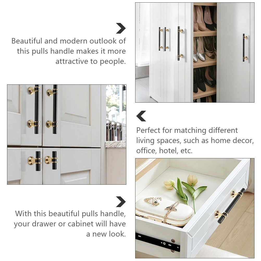 

2pcs Wardrobe Handle Cabinet Puller Metal Door Handle Replacement Durable FurnitureHome Office Hotel Use Easy