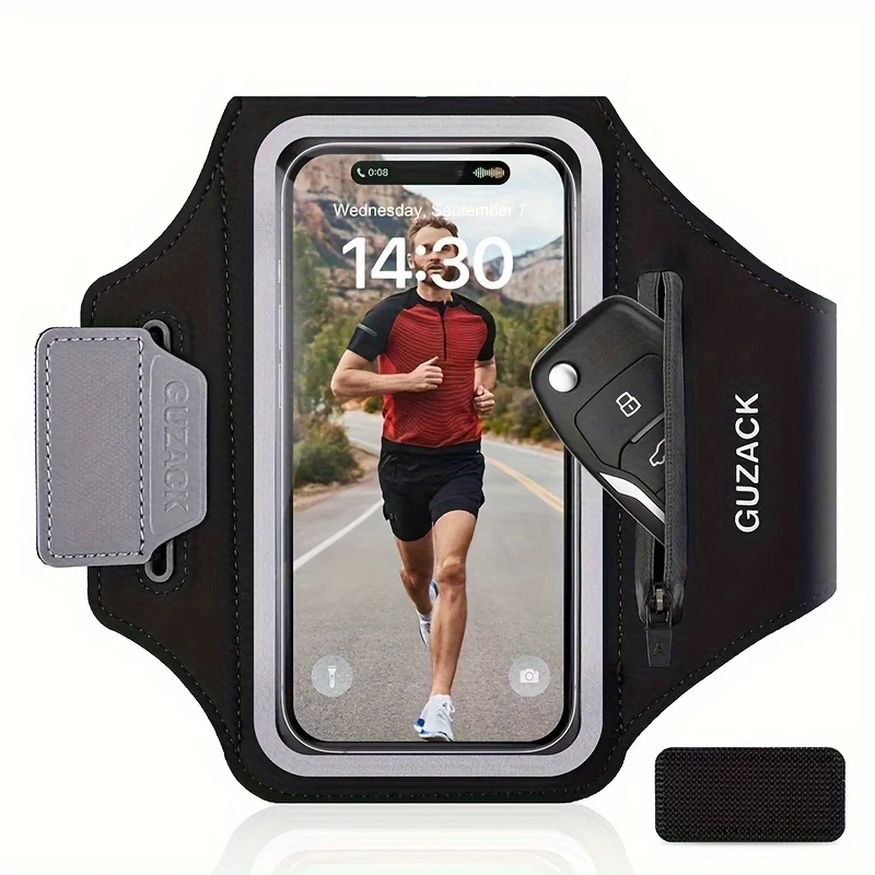 GUZACK grand brassard de sport de course pour iPhone 17 16 15 14 13 Pro Max Plus Mini Aniti-chute hommes femmes en plein air Fitenss pochette de téléphone