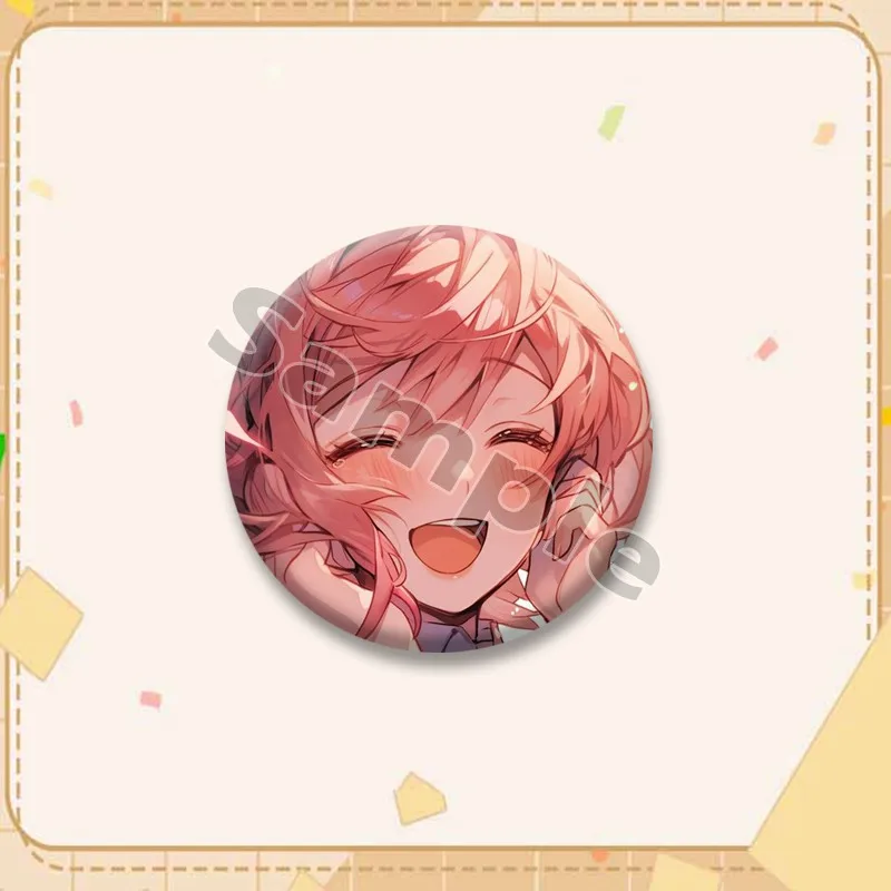 Cartoon-Spielfigur Sayori Anstecknadel Kawaii Anime-Mädchen Button-Pins Handgemachte Runde Schmuck-Brosche Sammlerstücke Geschenke – Detail 13