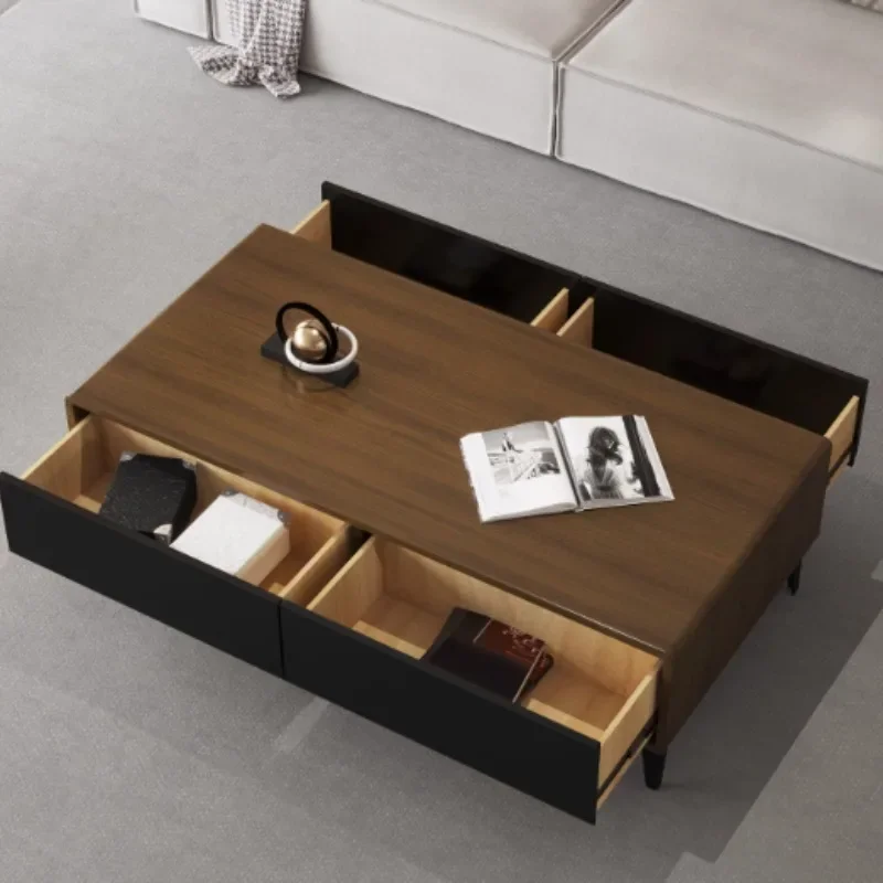 

For Enclosed Square Coffee Tables Accessories Wood Small Living Room Coffee Table Console Design Salon Mesa Auxiliar Furniture