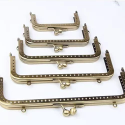 Vintage Bronze Purse Frame Kiss Clasp Metal Purse Clasp Frame Bag Square Lock Purse Frame Bag Frame Buckle Bag Hardware 8-18cm