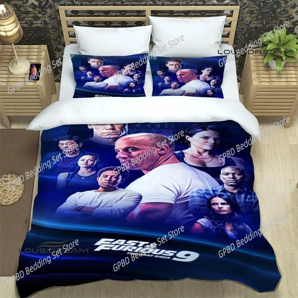Fast & Furious 3D NEW Duvet Cover Pillowcase Bedding Set Adult Boy Girl Bedroom Decoration Children Single Double Large