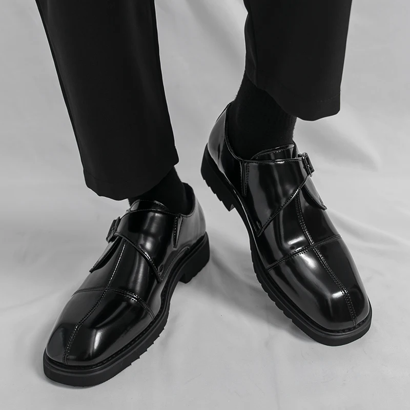 

Men Loafers PU Low Heel Round Toe Business Formal Banquet Mengke Shoes Size 38-46