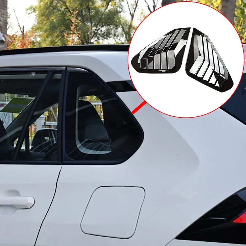 Car Accessories For Toyota RAV4 2019 2020 2021 2022 2023 ABS Rear Window Shutter Cover Trim Window Louver Side Vent Trim 2pcs