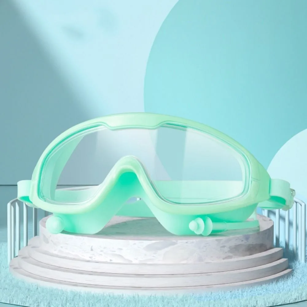 

Big Frame Swimming Goggles Wide View with Earplugs Swimming Eyewear Anti-UV Ultralight Swim Glasses Swimming Beginner