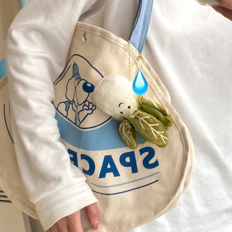 Cute Cabbage Plush Doll Key Chain Cartoon Vegetable Plant Pendant Key Ring Backpack Charms Car Decoration Bag Accessories
