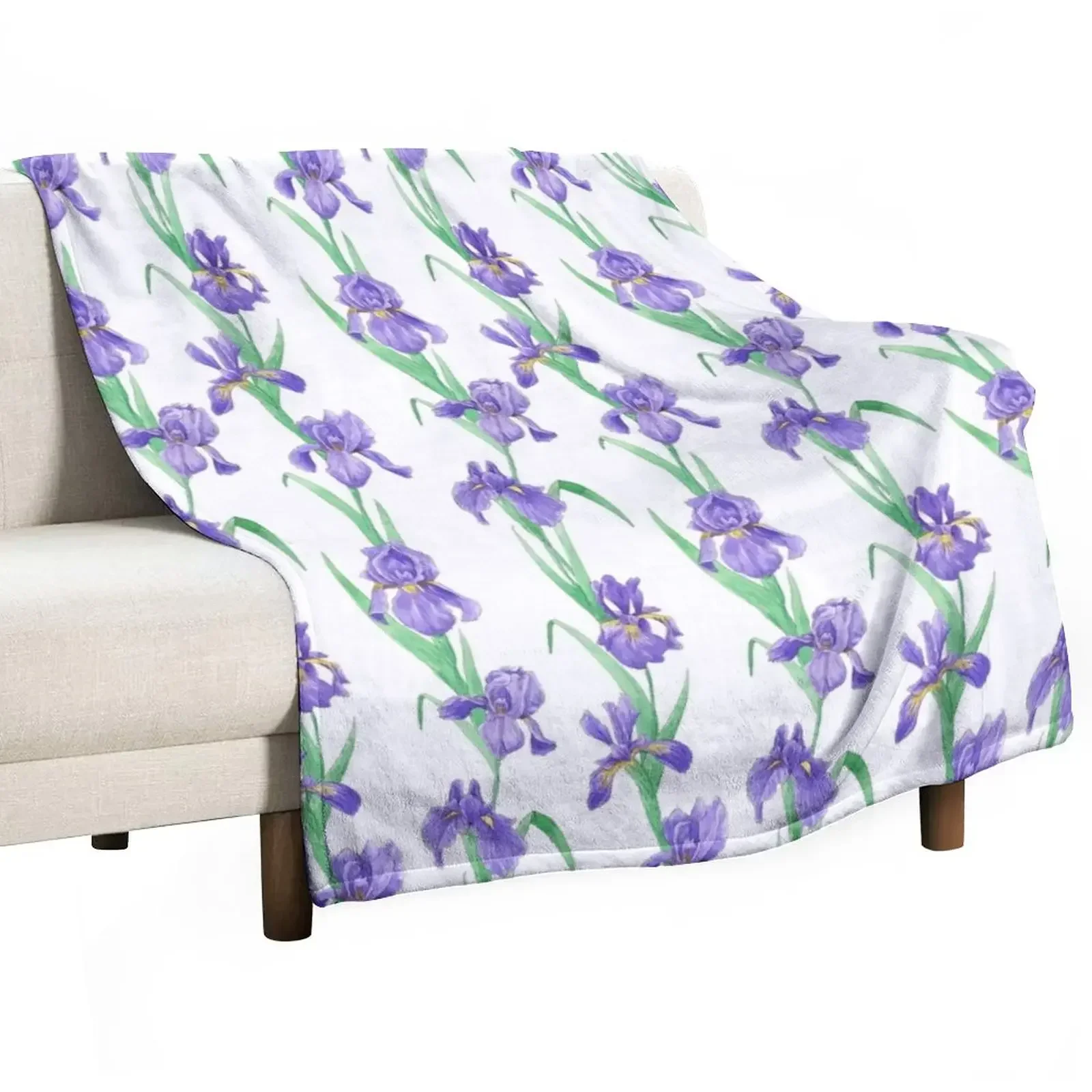 Jumbo Purple Irises Throw Blanket Blankets Sofas Of Decoration Softest Hair Stuffeds Blankets