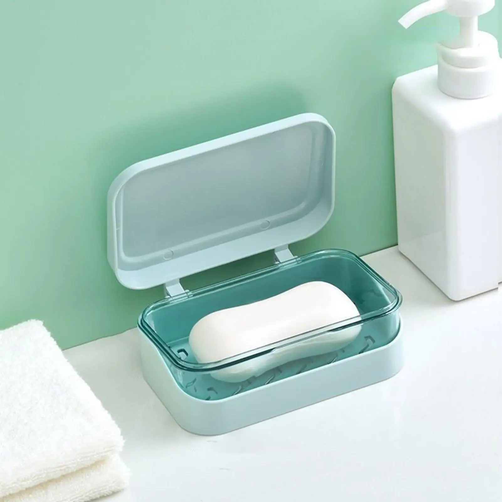 Double Layer Soap Box Travel Soap Dish With Drainage System Transparent Storage Container For Bathroom
