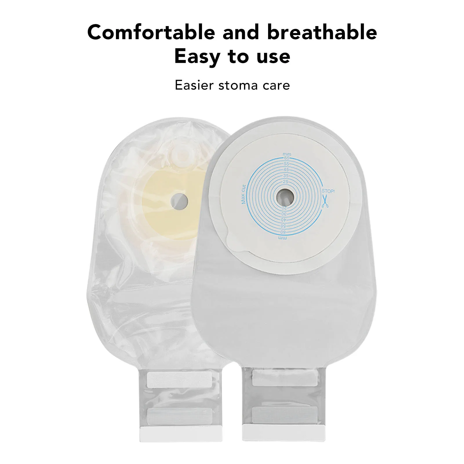 

5pcs Drainable Barriers Colostomy Pouch bag with Hoop Disposable Opening One Piece Colostomy Supplies Bag Disposable Stoma Bag
