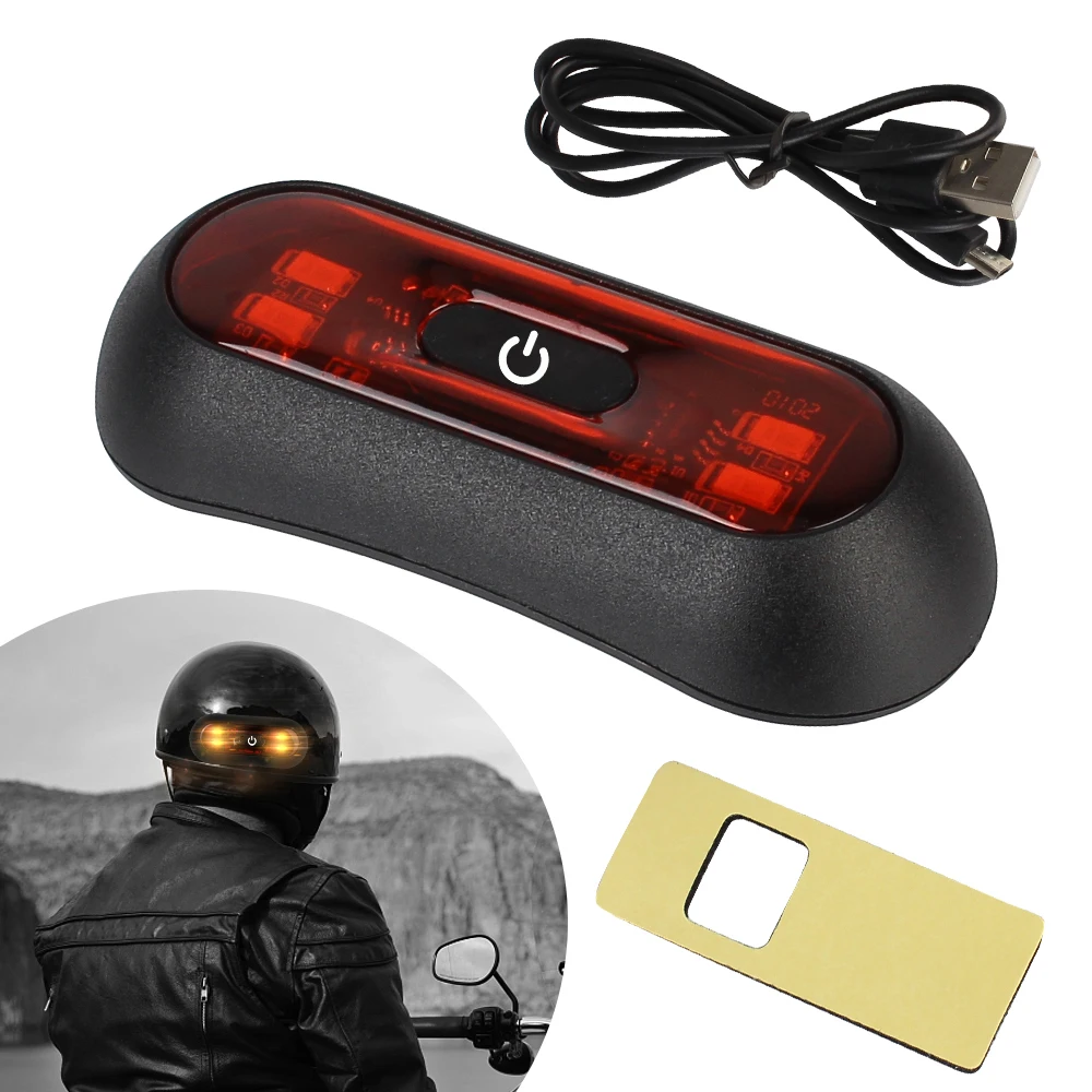 Luz estroboscópica de advertencia para casco de motocicleta, lámpara LED decorativa de señal intermitente, accesorios impermeables para bicicleta y moto
