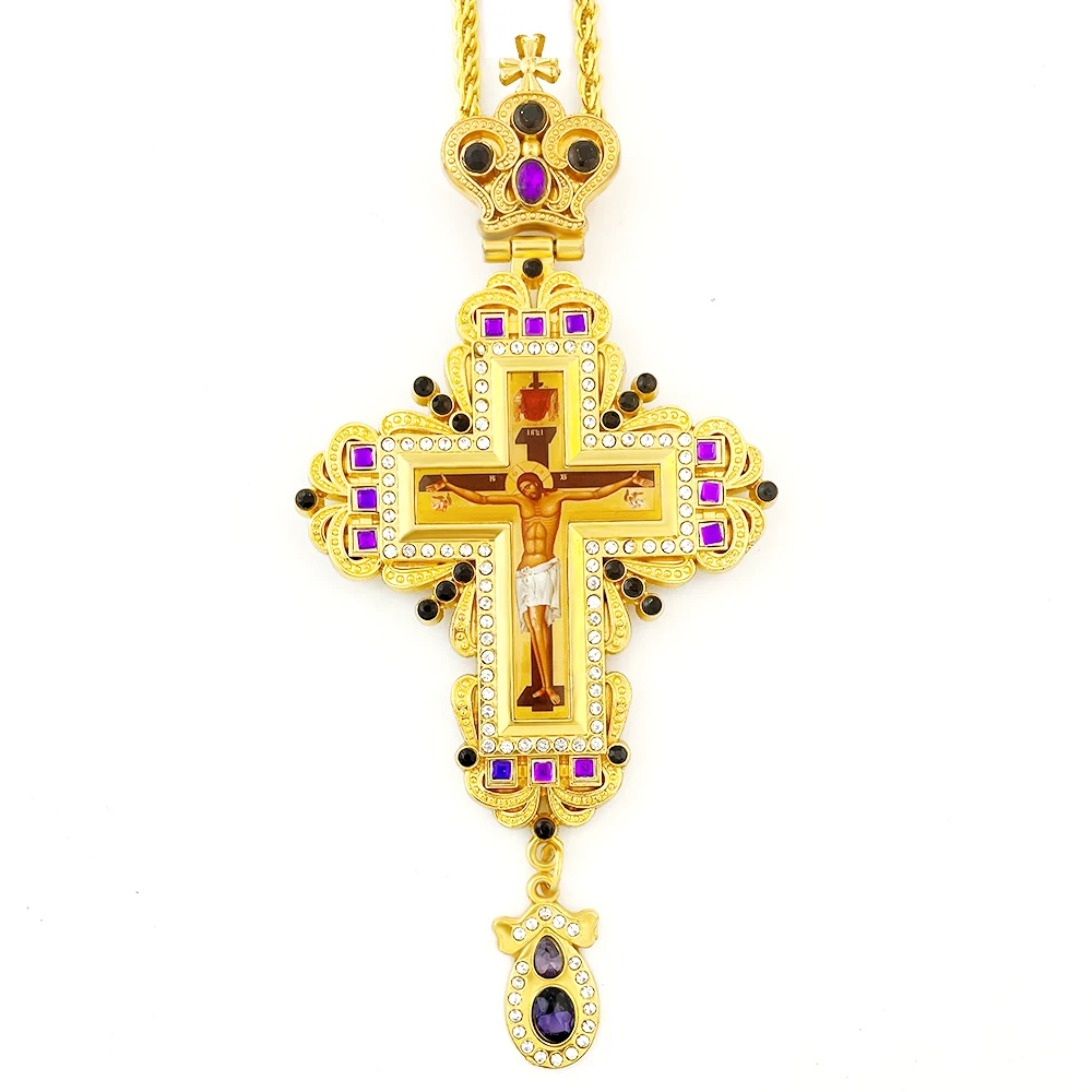 Orthodoxes Kreuz, katholisches Dekorationsornament, Brustkreuz für Priester, Kirchenartikel, religiöse katholische Artikel, orthodoxes Kreuz – Detail 7
